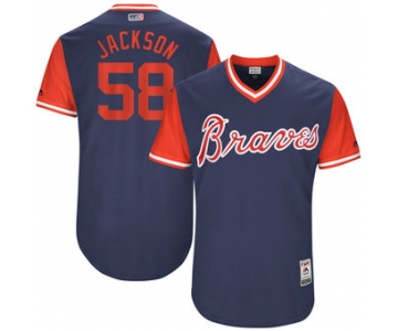 Men's Atlanta Braves Luke Jackson Jackson Majestic Navy 2017 Players Weekend Authentic Jersey