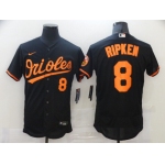 Men's Baltimore Orioles #8 Cal Ripken Jr. Black Stitched MLB Flex Base Nike Jersey