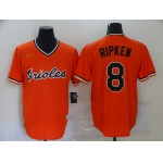 Men's Baltimore Orioles #8 Cal Ripken Jr. Orange Pullover Cooperstown Collection Stitched MLB Nike Jersey