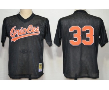 Baltimore Orioles #33 Eddie Murray Mesh BP Black Throwback Jersey