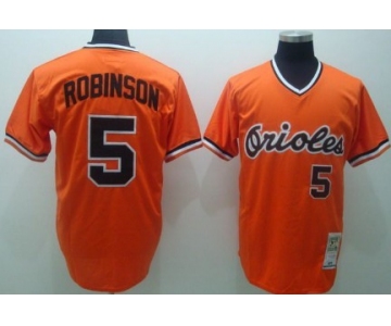 Baltimore Orioles #5 Brooks Robinson 1975 Orange Throwback Jersey