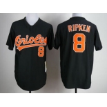 Baltimore Orioles #8 Cal Ripken 1993 Black Throwback Jersey