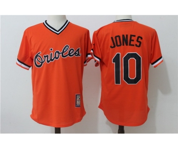 Men's Baltimore Orioles #10 Adam Jones Orange Pullover Stitched MLB Majestic Cool Base Cooperstown Collection Jersey