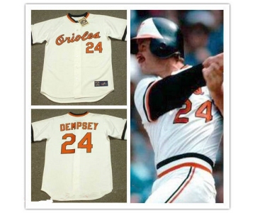 Men's Baltimore Orioles #24 Rick Dempsey White 1983 Majestic Cooperstown Throwback Baseball Jersey