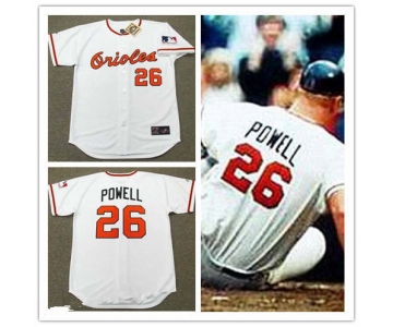 Men's Baltimore Orioles #26 Boog Powell White 1969 Majestic Cooperstown Home Baseball Jersey