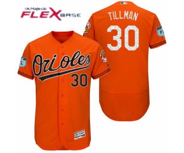 Men's Baltimore Orioles #30 Chris Tillman Orange 2017 Spring Training Stitched MLB Majestic Flex Base Jersey