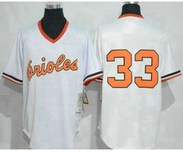 Men's Baltimore Orioles #33 Eddie Murray White Pullover Throwback Jersey By Mitchell & Ness