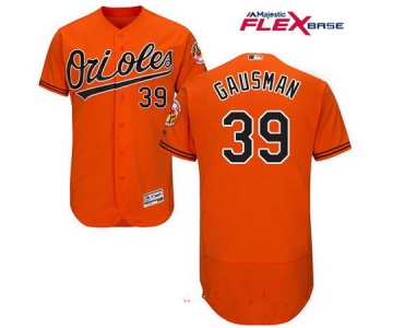 Men's Baltimore Orioles #39 Kevin Gausman Orange Alternate Stitched MLB Majestic Flex Base Jersey