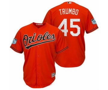 Men's Baltimore Orioles #45 Mark Trumbo Orange 2017 Spring Training Stitched MLB Majestic Cool Base Jersey