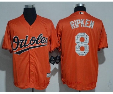 Men's Baltimore Orioles #8 Cal Ripken Retired Orange 2017 Spring Training Stitched MLB Majestic Cool Base Jersey