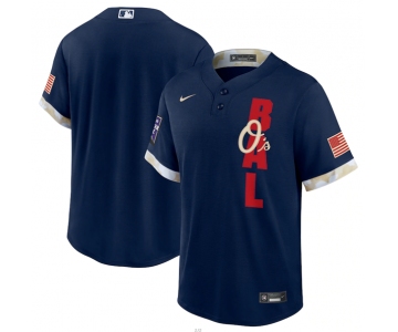 Men's Baltimore Orioles Blank 2021 Navy All-Star Cool Base Stitched MLB Jersey