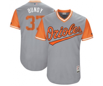 Men's Baltimore Orioles Dylan Bundy Bundy Majestic Gray 2017 Players Weekend Authentic Jersey