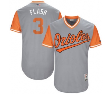 Men's Baltimore Orioles Ryan Flaherty Flash Majestic Gray 2017 Players Weekend Authentic Jersey