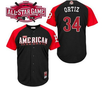 American League Boston Red Sox #34 David Ortiz Black 2015 All-Star Game Player Jersey