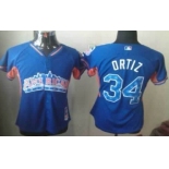 Boston Red Sox #34 David Ortiz 2013 All-Star Blue Womens Jersey