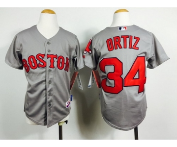 Boston Red Sox #34 David Ortiz 2014 Gray Kids Jersey