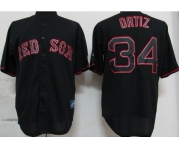 Boston Red Sox #34 David Ortiz Black Fashion Jersey