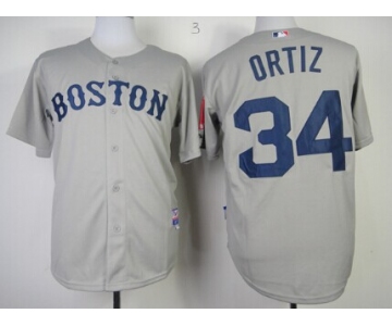 Boston Red Sox #34 David Ortiz Gray Kids Jersey
