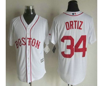 Men's Boston Red Sox #34 David Ortiz Alternate White 2015 MLB Cool Base Jersey