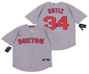 Men's Boston Red Sox #34 David Ortiz Gray Stitched MLB Cool Base Nike Jersey