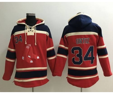 Men's Boston Red Sox #34 David Ortiz Red Baseball MLB Hoodie