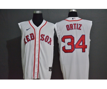 Men's Boston Red Sox #34 David Ortiz White 2020 Cool and Refreshing Sleeveless Fan Stitched MLB Nike Jersey