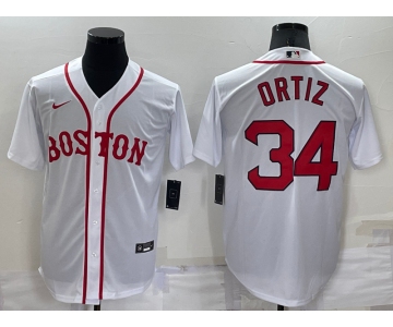 Men's Boston Red Sox #34 David Ortiz White Stitched MLB Cool Base Nike Jersey