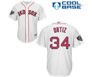 Red sox #34 David Ortiz White New Cool Base 2018 World Series Stitched MLB Jersey
