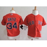 Toddler Boston Red Sox #34 David Ortiz Red Majestic Cool Base Baseball Jersey