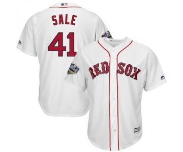 Men's Boston Red Sox #41 Chris Sale Majestic White 2018 World Series Cool Base Player Jersey