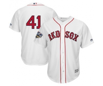 Men's Boston Red Sox #41 Chris Sale Majestic White 2018 World Series Cool Base Player Number Jersey