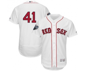Men's Boston Red Sox #41 Chris Sale Majestic White 2018 World Series Flex Base Player Jersey