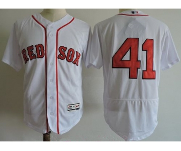 Men's Boston Red Sox #41 Chris Sale No Name White Home Stitched MLB Majestic Flex Base Jersey