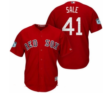 Men's Boston Red Sox #41 Chris Sale Red 2017 Spring Training Stitched MLB Majestic Cool Base Jersey