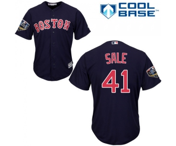 Red Sox #41 Chris Sale Navy Blue New Cool Base 2018 World Series Stitched MLB Jersey