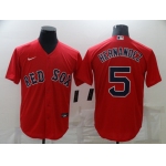 Men's Boston Red Sox #5 Enrique Hernandez Red New Cool Base Stitched Nike Jersey
