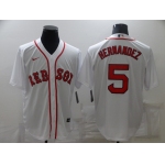 Men's Boston Red Sox #5 Enrique Hernandez White New Cool Base Stitched Nike Jersey