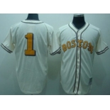 Boston Red Sox #1 Bobby Doerr Cream Throwback Jersey