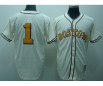 Boston Red Sox #1 Bobby Doerr Cream Throwback Jersey