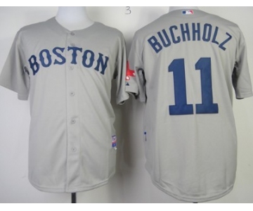 Boston Red Sox #11 Clay Buchholz Gray Jersey