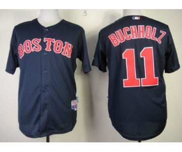 Boston Red Sox #11 Clay Buchholz Navy Blue Jersey