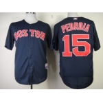 Boston Red Sox #15 Dustin Pedroia Navy Blue Jersey