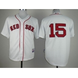 Boston Red Sox #15 Dustin Pedroia White Jersey