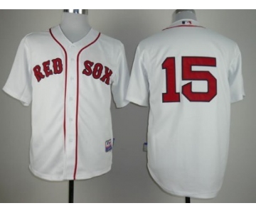 Boston Red Sox #15 Dustin Pedroia White Jersey