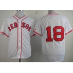 Boston Red Sox #18 Shane Victorino 1936 White Jersey