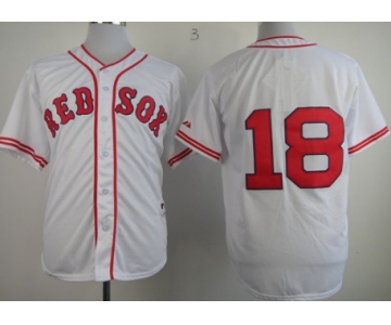 Boston Red Sox #18 Shane Victorino 1936 White Jersey