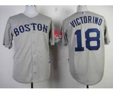 Boston Red Sox #18 Shane Victorino Gray Jersey