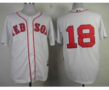 Boston Red Sox #18 Shane Victorino White Jersey