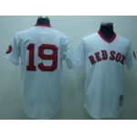 Boston Red Sox #19 Fred Lynn 1975 White Throwback Jersey