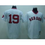 Boston Red Sox #19 Fred Lynn 1975 White Throwback Jersey